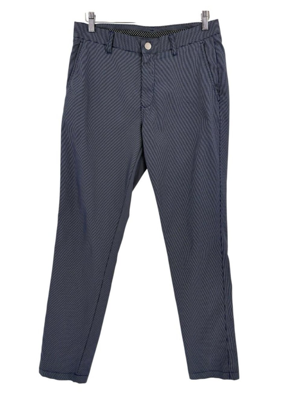 BONOBOS GOLF Men's Navy Herringbone Straight Leg Athletic Fit 32/34